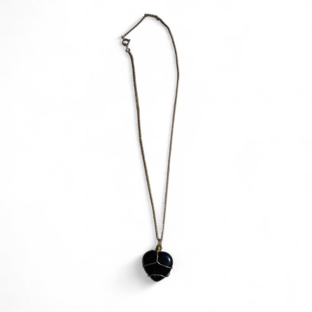 Onyx Heart Pendant Necklace